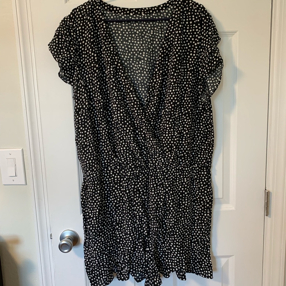 LOFT Black & White Polka Dot Romper